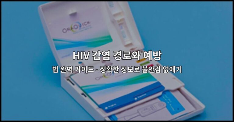 HIV 감염 경로와 예방법 완벽 가이드 – 정확한 정보로 불안감 없애기
