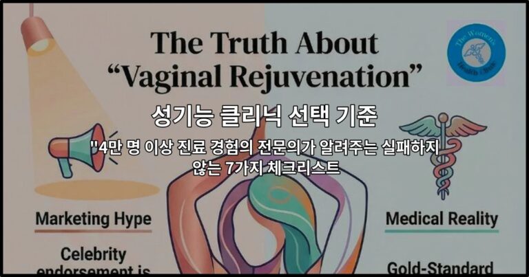 성기능 클리닉 선택 기준 “4만 명 이상 진료 경험의 전문의가 알려주는 실패하지 않는 7가지 체크리스트